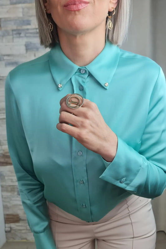 BLUSA ACETINADA VERDE