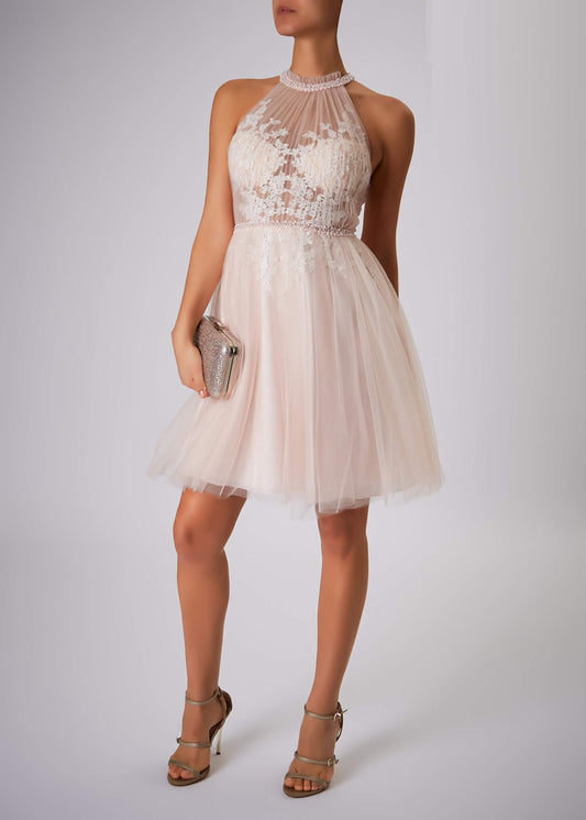 VESTIDO DE CERIMÓNIA CURTO ESTILO PRINCESA