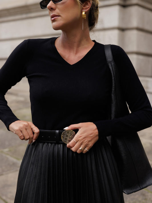 VESTIDO PRETO PLISSADO