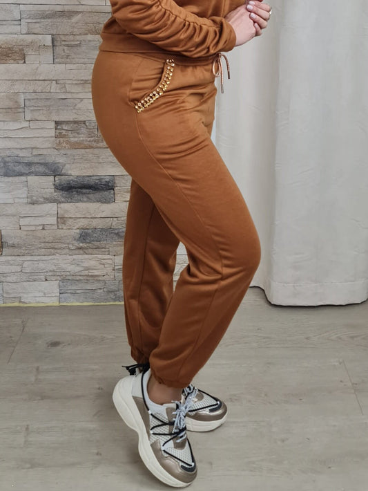 CALÇAS SPORTWEAR CAMEL C/ BRILHANTES