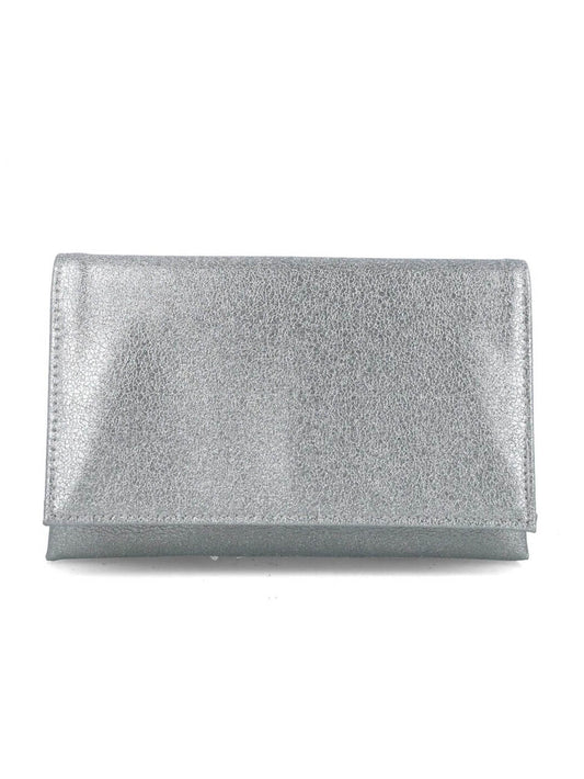 CLUTCH DE MÃO PRATEADA