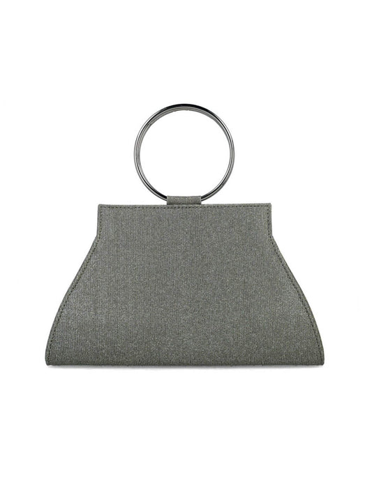 CLUTCH PRATEADA COM PEGA REDONDA