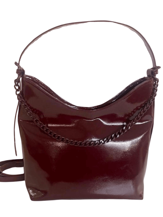 MALA DE OMBRO COM CORRENTE BORDEAUX