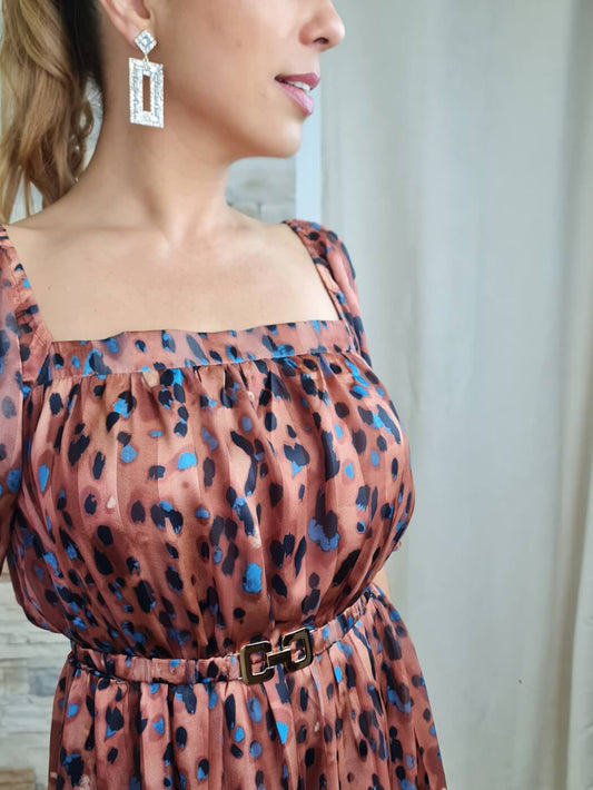 VESTIDO CURTO ESTAMPADO ANIMAL PRINT