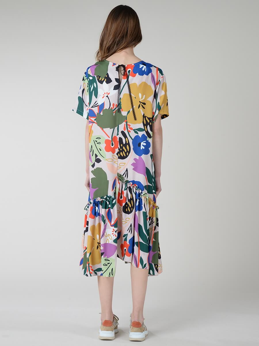 MOLLY BRACKEN Vestido floral midi assimetrico MAJODI.COM
