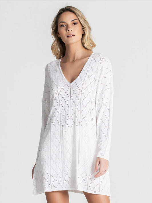 RUGA 3030 Tunica perfurada decote em V MAJODI.COM