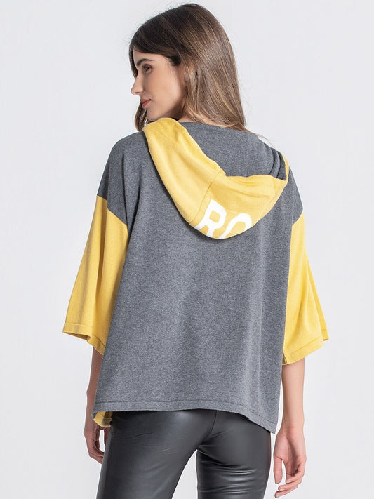 RUGA 3086 Camisola capuz bolso lantejoulas MAJODI.COM