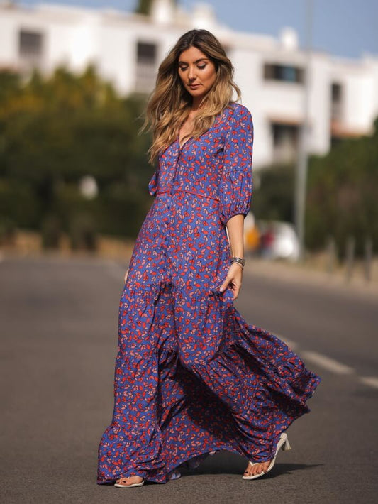 SCRIPTA Vestido comprido estampado MAJODI.COM