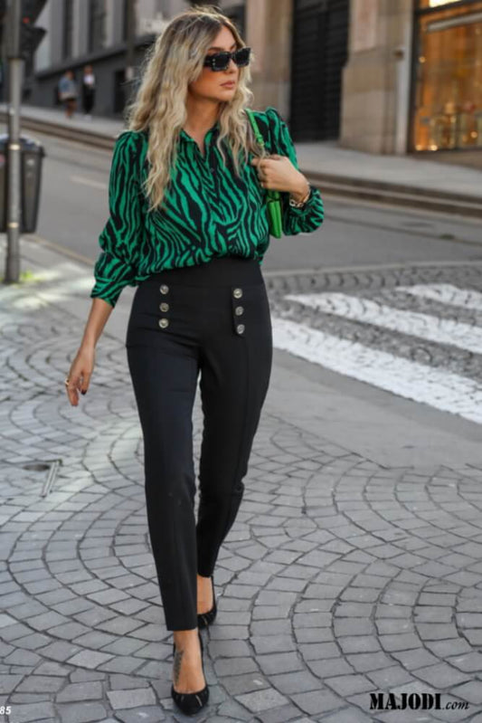 Scripta Calcas botoes dourados MAJODI.COM