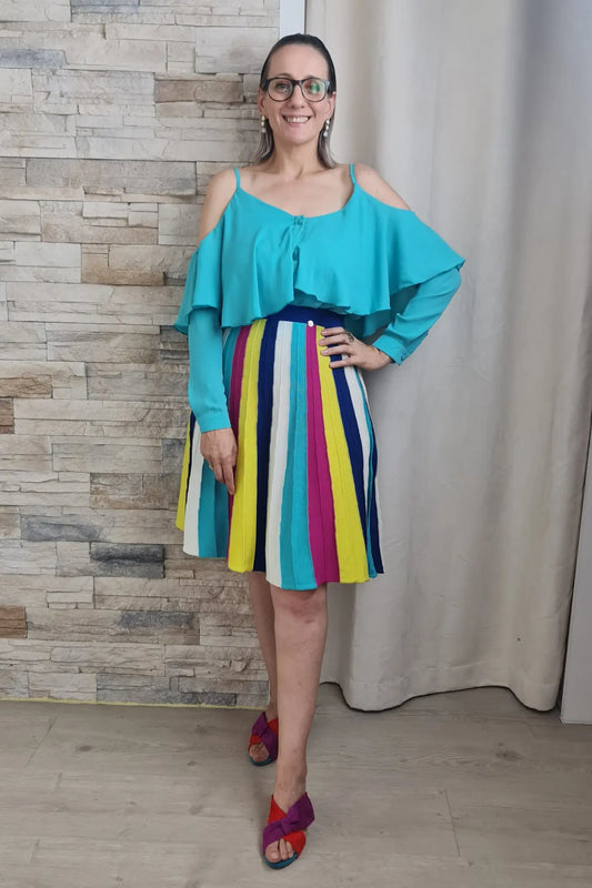 BLUSA OMBRO A OMBRO AZUL