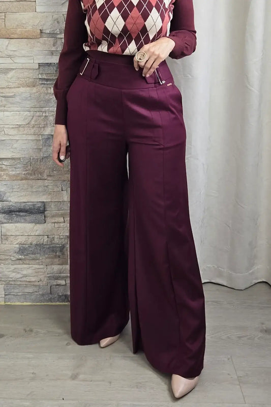 CALÇAS PATA DE ELEFANTE BORDEAUX