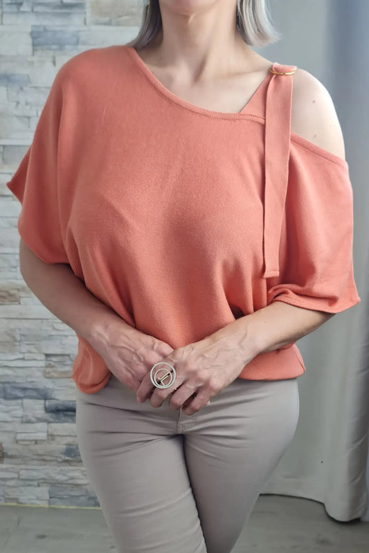 CAMISOLA TERRACOTA COM ALÇA AJUSTÁVEL