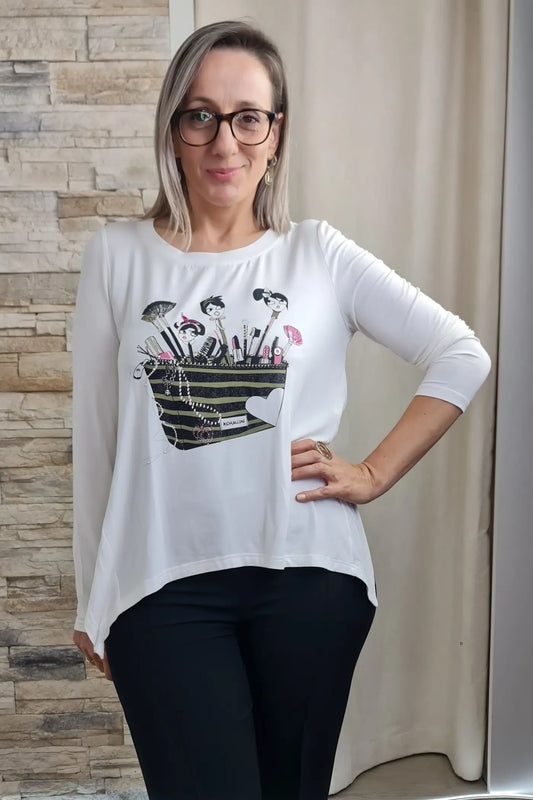 CAMISOLA DE ALGODÃO COM LATERAIS IRREGULARES