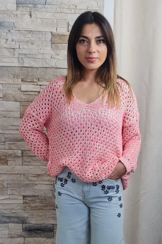 CAMISOLA CROCHET R0SA