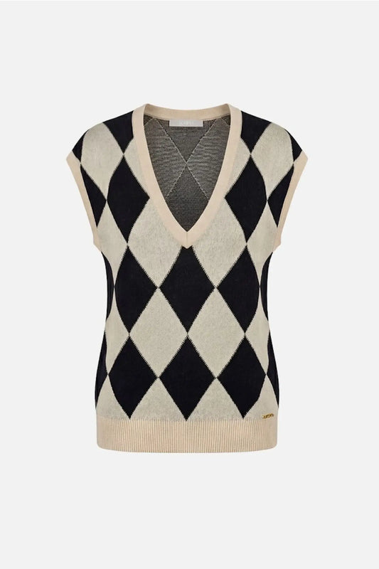 COLETE DE MALHA COM LOSANGOS