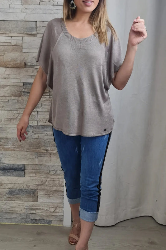 CAMISOLA ESTRELAS MEIA MANGA AREIA