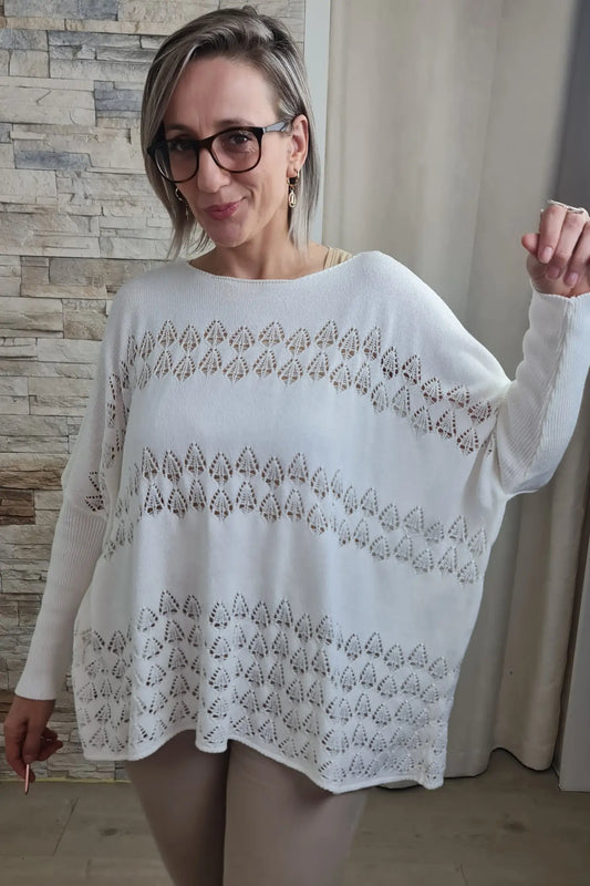 CAMISOLA LARGA PERFURADA CRÚ