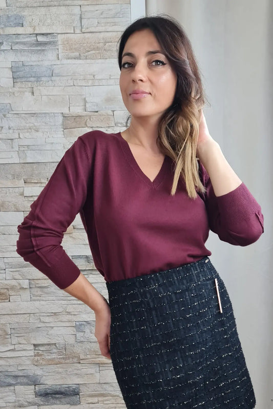 CAMISOLA DE MALHA COM DECOTE EM V