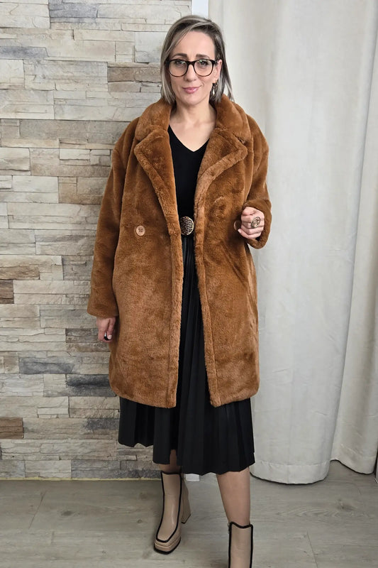 CASACO DE PÊLO COMPRIDO CAMEL