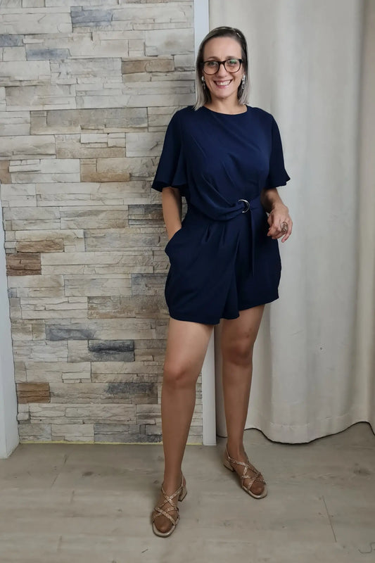 MACACÃO CURTO AZUL MARINHO