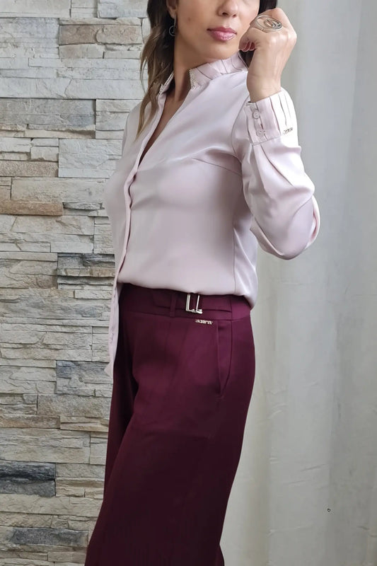 BLUSA ESTRUTURADA ROSA CLARA