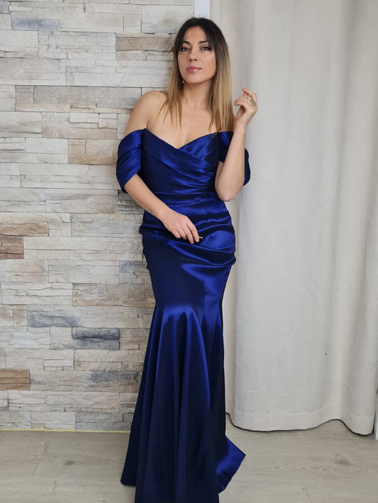 VESTIDO DE CERIMÓNIA AZUL ROYAL COM INSPIRAÇÃO SEREIA