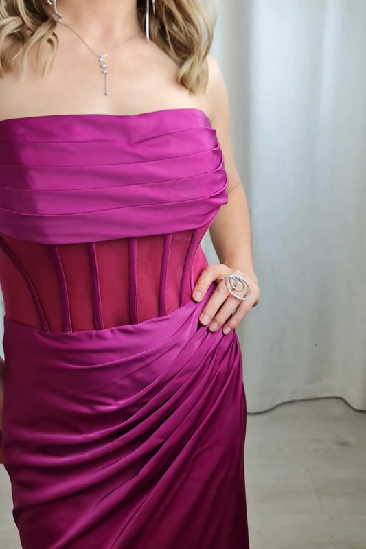 VESTIDO DE CERIMÓNIA SEREIA CAI CAI MAGENTA