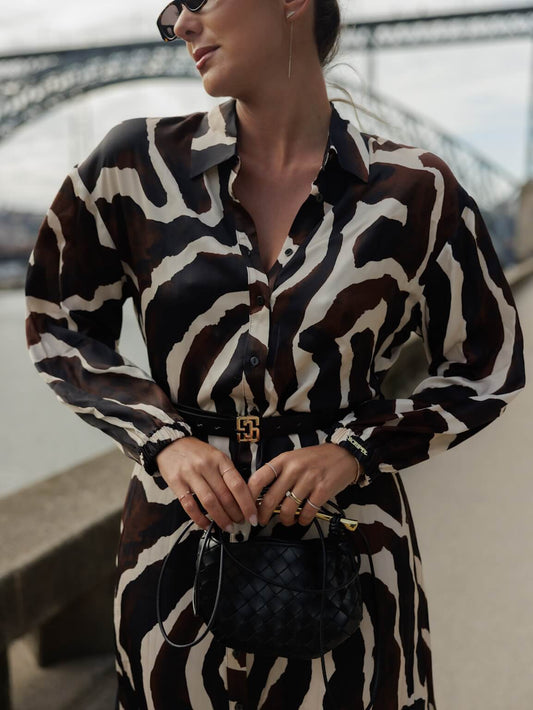 VESTIDO COMPRIDO ESTAMPADO ANIMAL PRINT