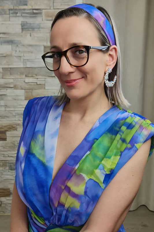 VESTIDO COMPRIDO FLORAL AZUL