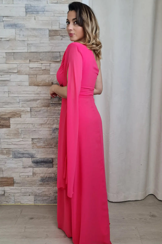 VESTIDO COMPRIDO COM MANGA AMPLA