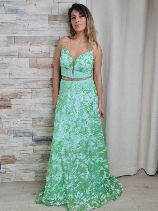 VESTIDO DE CERIMÓNIA DE MISSANGAS VERDE
