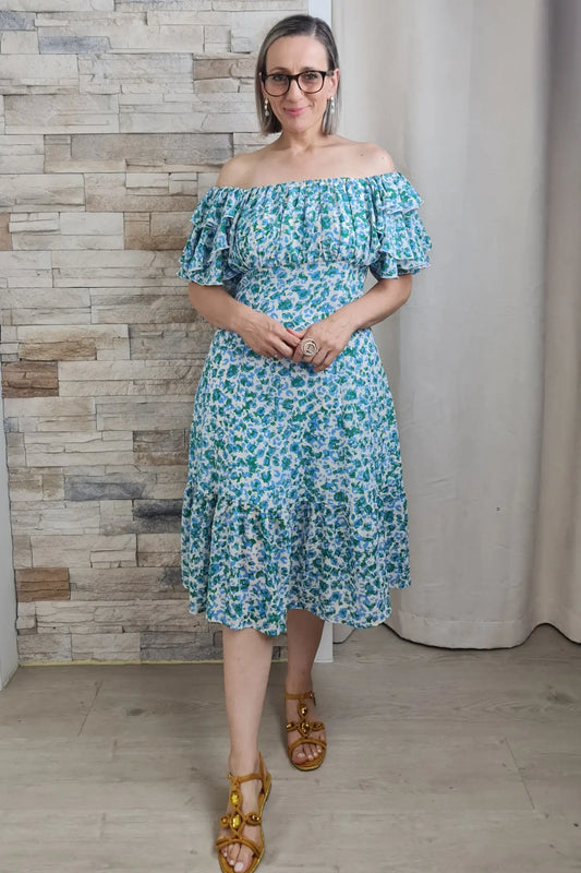 VESTIDO OMBRO A OMBRO FLORIDO