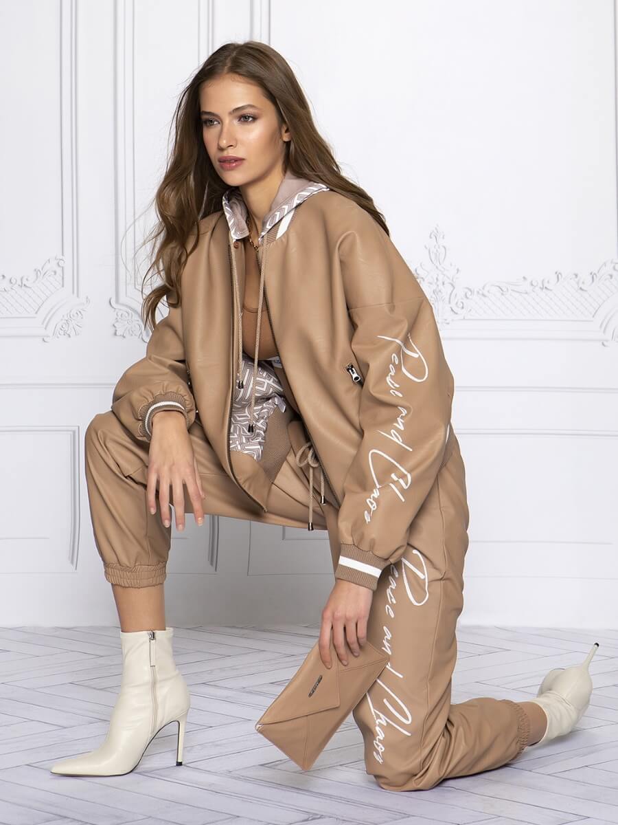 Bomber ecopele com capuz amovivel MAJODI.COM
