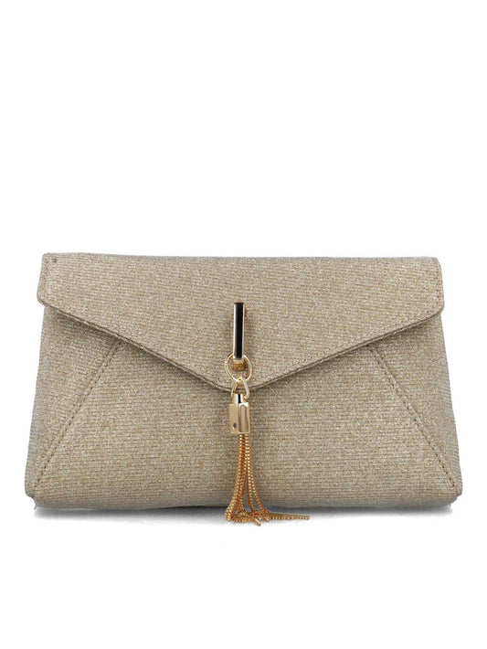 CLUTCH COM FECHO À FRENTE DOURADA