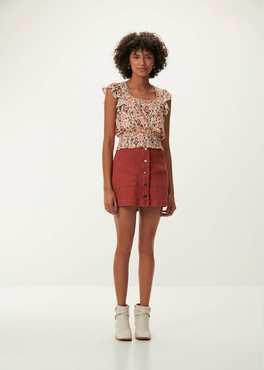 BLUSA ESTAMPADA COM PÉROLAS