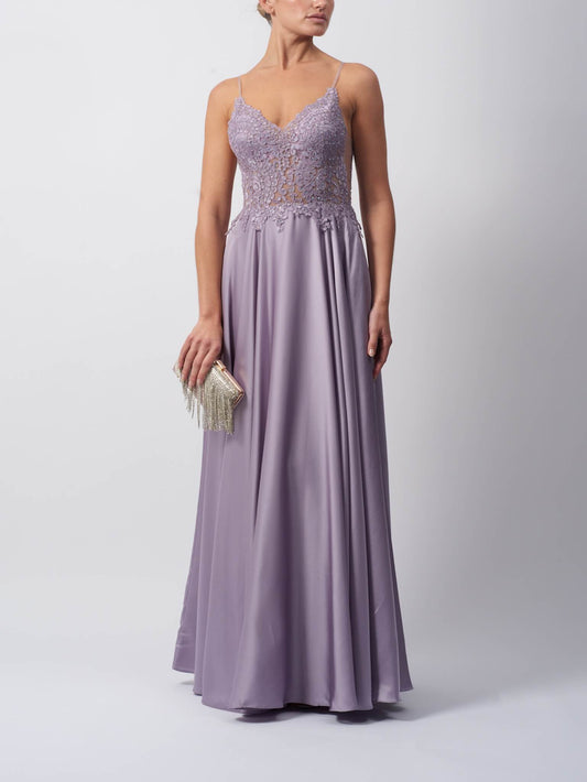 Vestido de Cerimónia Liso com Alça Fina