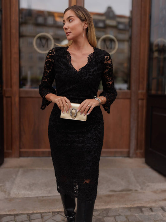 VESTIDO MIDI ARRENDADO