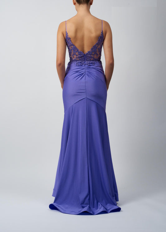 Vestido de Cerimónia Bordado de Alça Fina