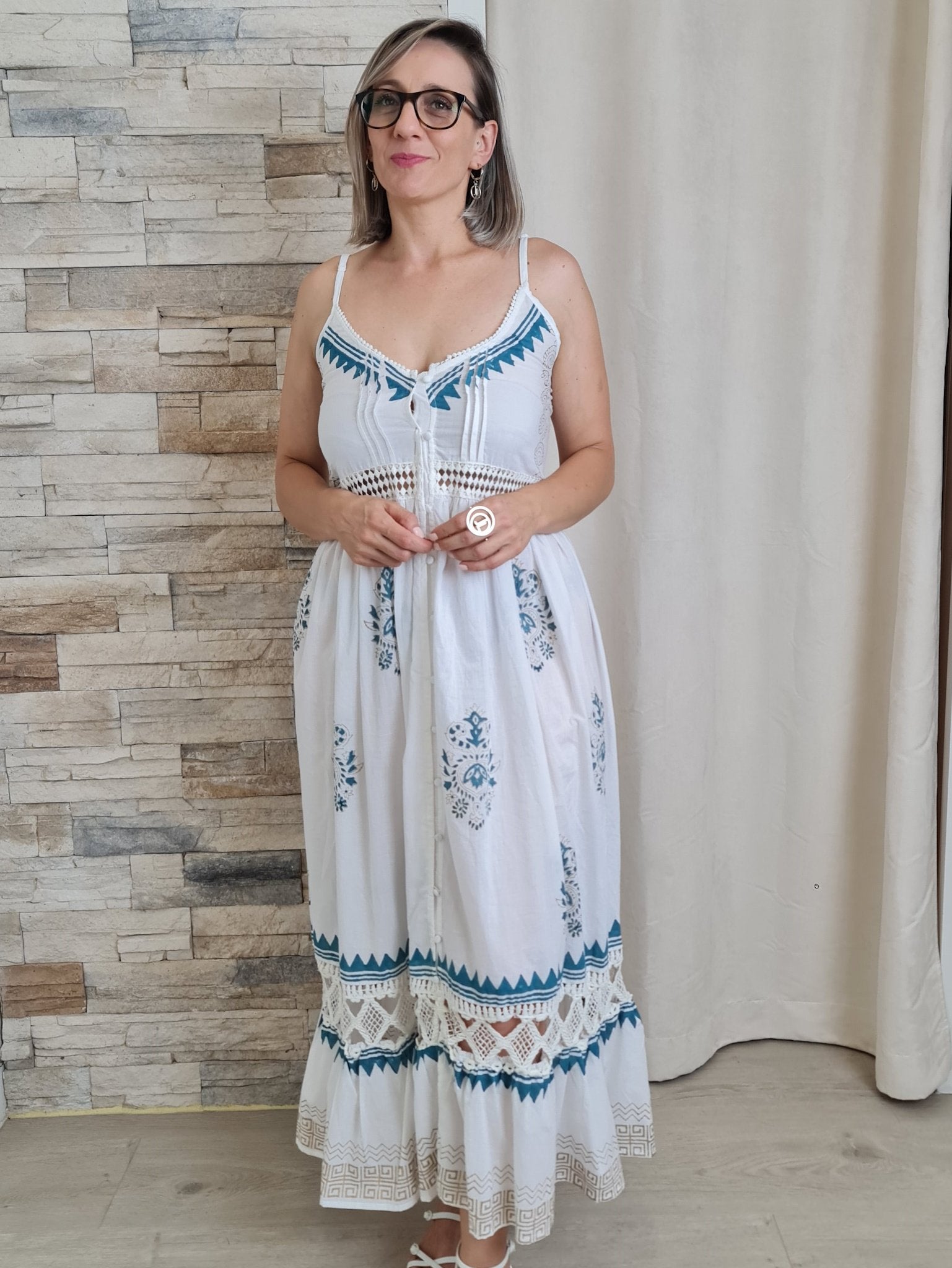 VESTIDO COMPRIDO ESTAMPADO COM FLORES
