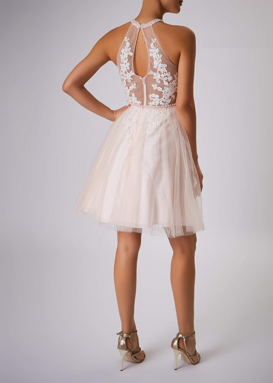 VESTIDO DE CERIMÓNIA CURTO ESTILO PRINCESA