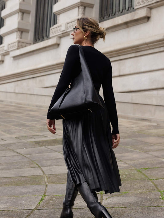 VESTIDO PRETO PLISSADO