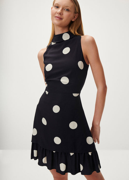 VESTIDO SEM MANGAS ÀS BOLINHAS