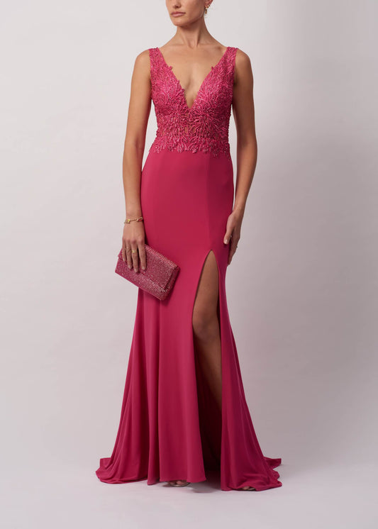 VESTIDO DE CERIMÓNIA BORDADO ESTILO SEREIA