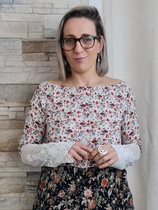 TÚNICA/VESTIDO ESTAMPADO C/ RENDA