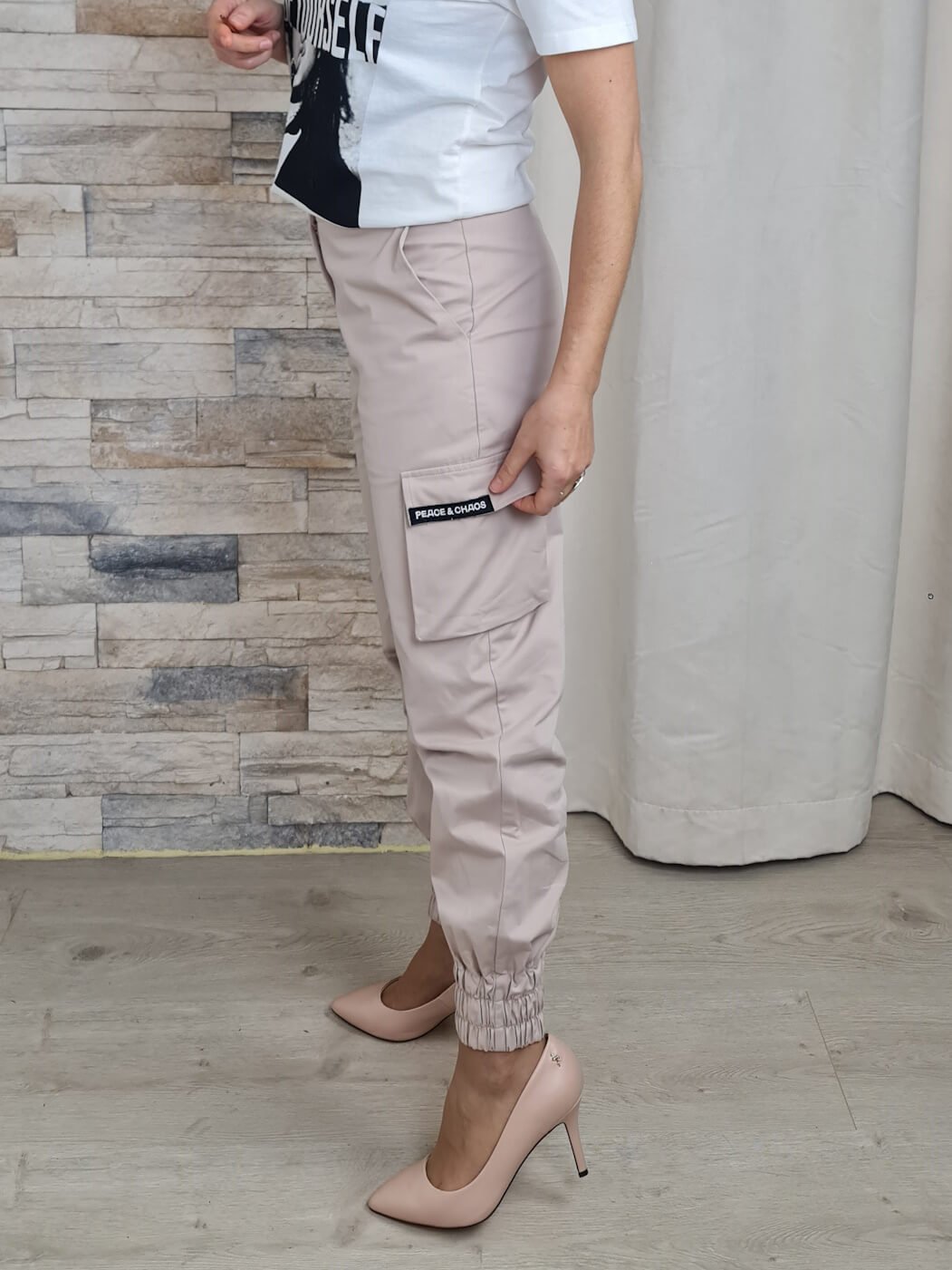 CALÇA CARGO BEGE