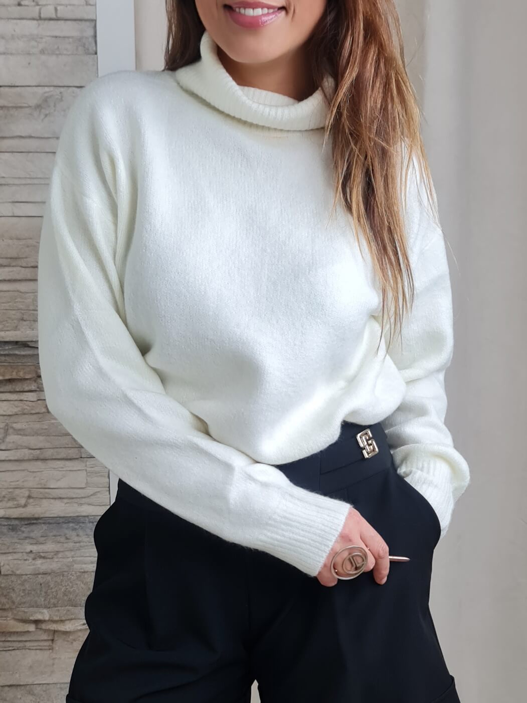 CAMISOLA GOLA ALTA BRANCA