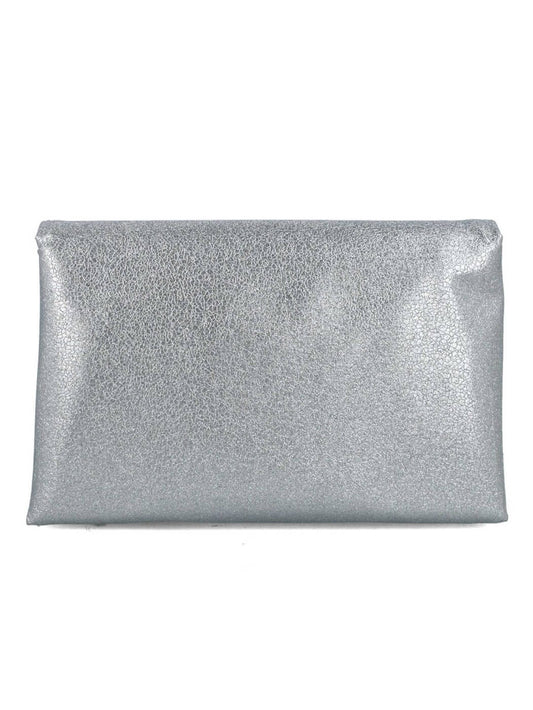 CLUTCH DE MÃO PRATEADA