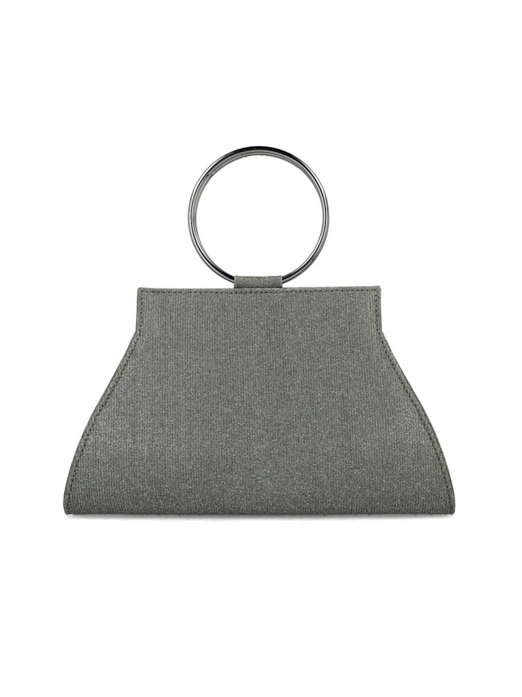 CLUTCH PRATEADA COM PEGA REDONDA