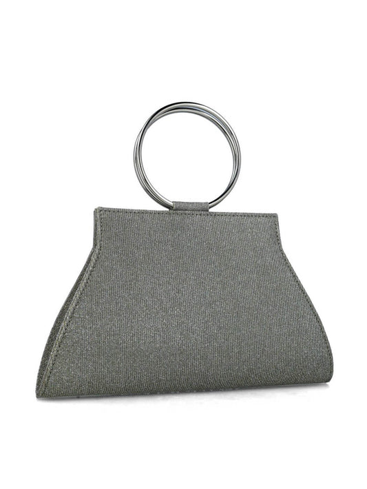 CLUTCH PRATEADA COM PEGA REDONDA