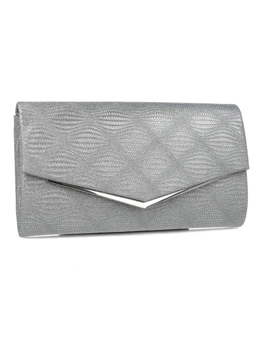 CLUTCH PRATEADA COM BRILHO